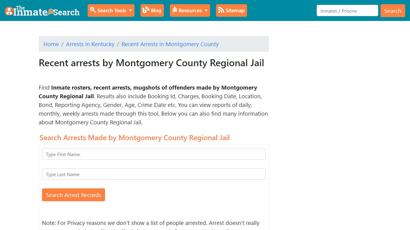 Recent arrests by Montgomery County Regional Jail | Mugshots, Rosters ...