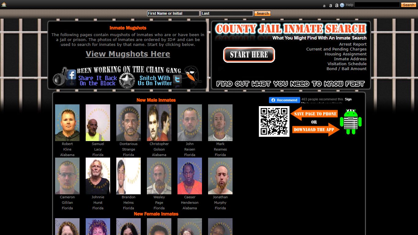 Recent Arrest Mugshots And Inmate Search - County Jail Inmate Search